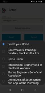 Step 3) Select the “International Brotherhood of Electrical Workers” from the “Union” drop-down menu